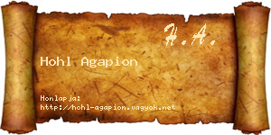 Hohl Agapion névjegykártya